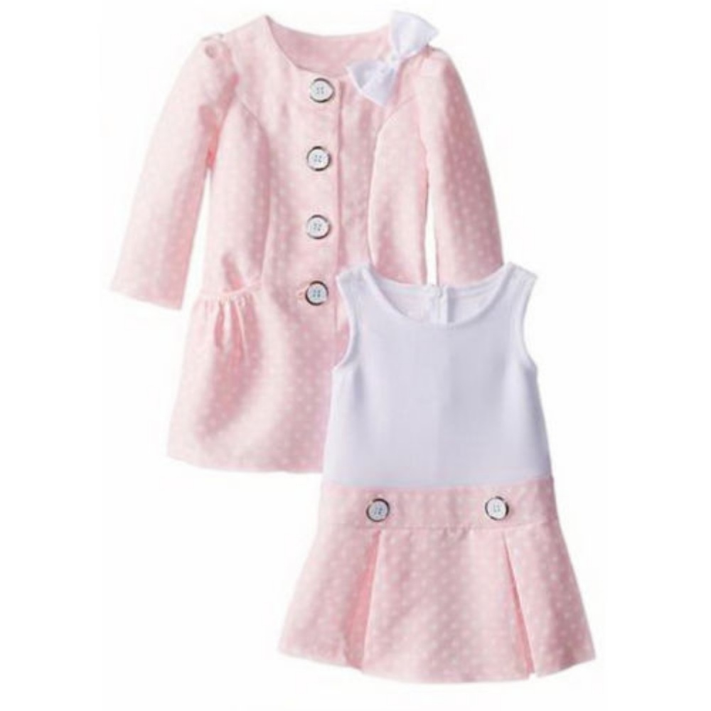 Bonnie Baby Girls Dress & Knit Coat